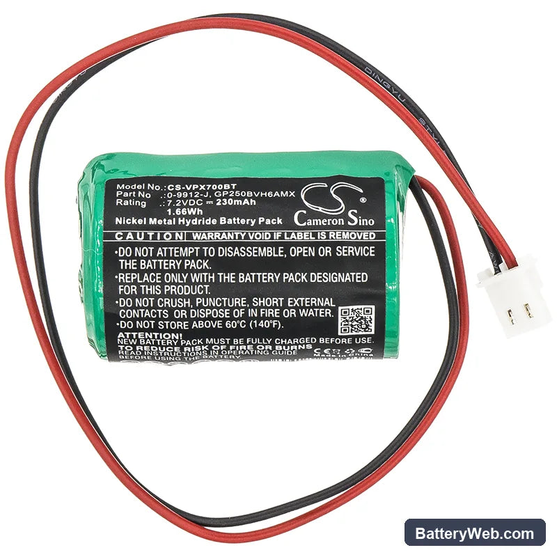 Visonic PowerMax MCS-700 Replacement Battery, 7.2V, 230mAh, Ni-MH 3