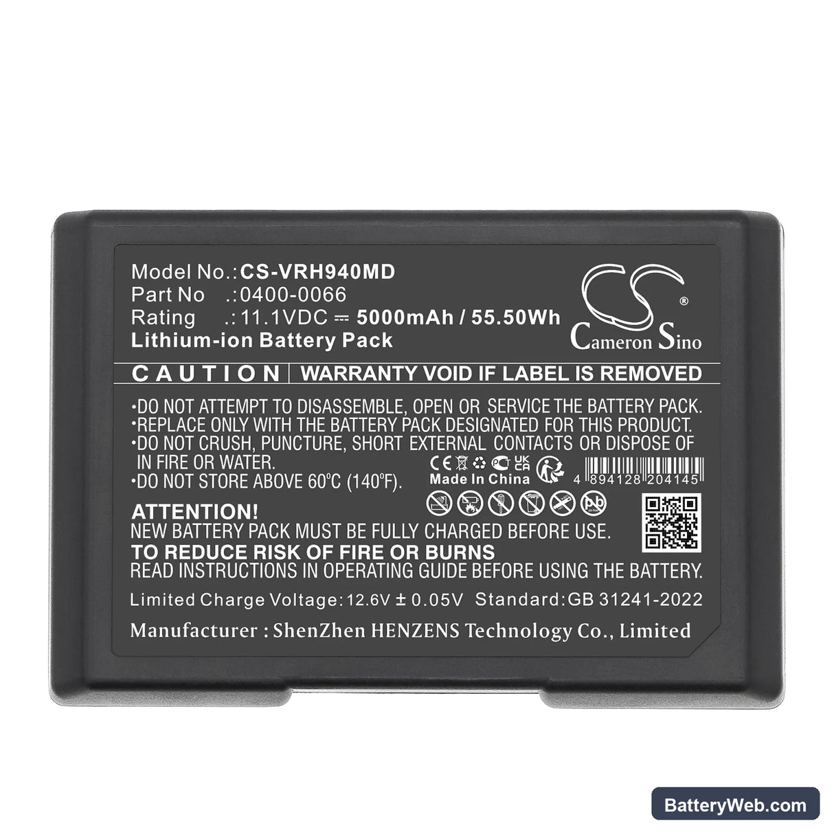 Verathon 9400 Bladderscan Replacement Battery, 11.1V, 5000mAh, Li-ion 5
