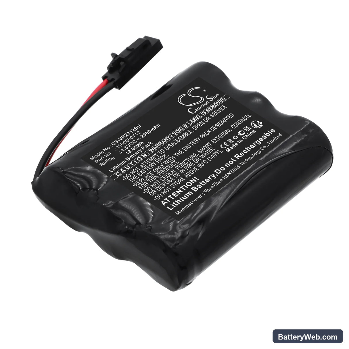 Verizon 1100000712 Replacement Battery, 4.5V, 2900mAh, Lithium 1