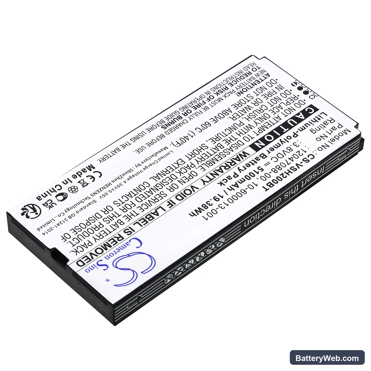 Vivint Smart Hub Control Panel Replacement Battery, 3.8V, 5100mAh, Li-Polymer 2