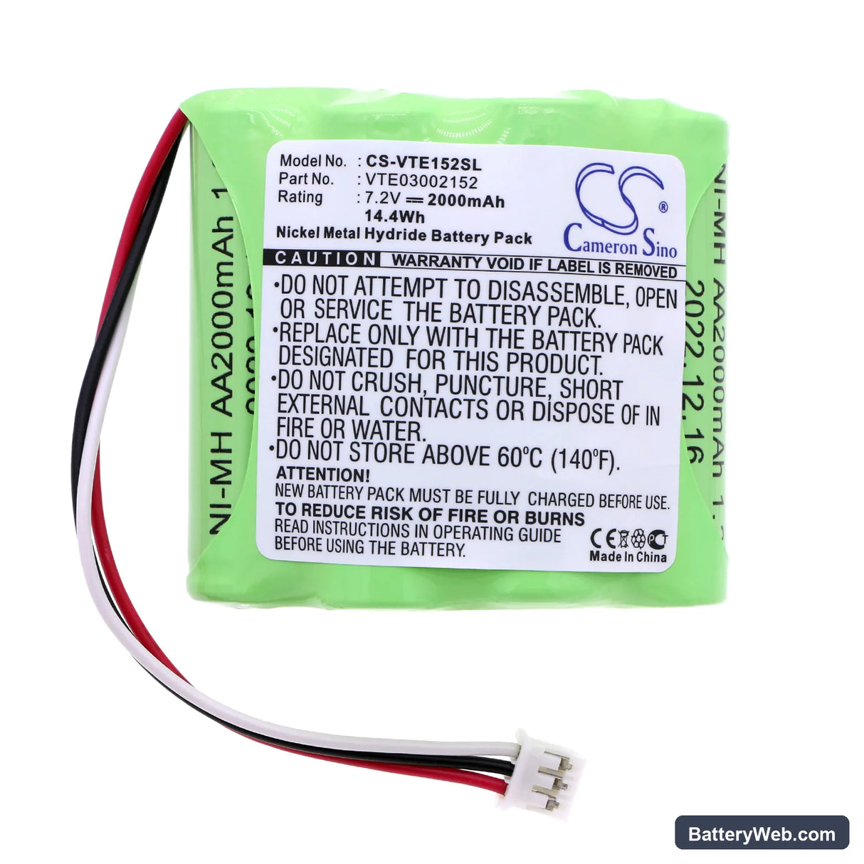 Vetronix 03002152 Replacement Battery, 7.2V, 2000mAh, Ni-MH 3