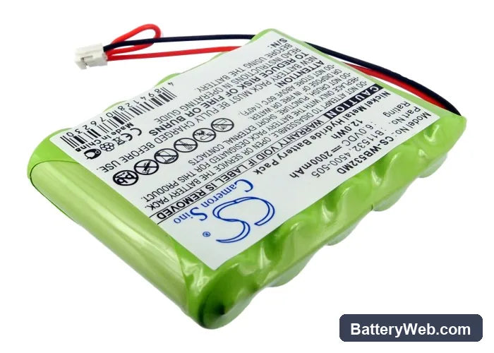 Welch-Allyn LXi VITAL Signs Printer Replacement Battery, 6V, 2000mAh, Ni-MH 2