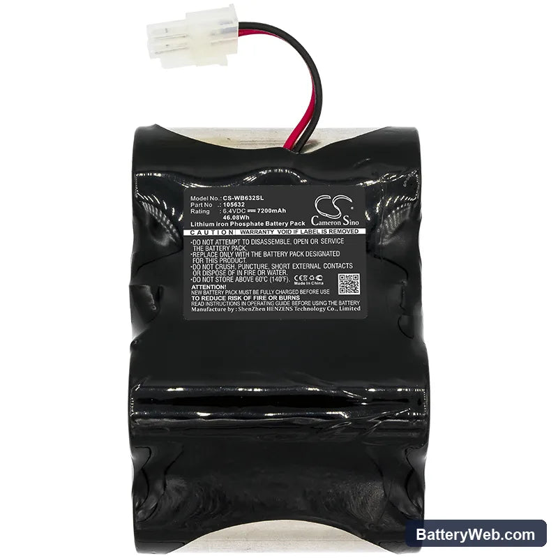 Welch-Allyn Spot Vital Signs Lxi Replacement Battery, 6.4V, 7200mAh, LiFePO4 3