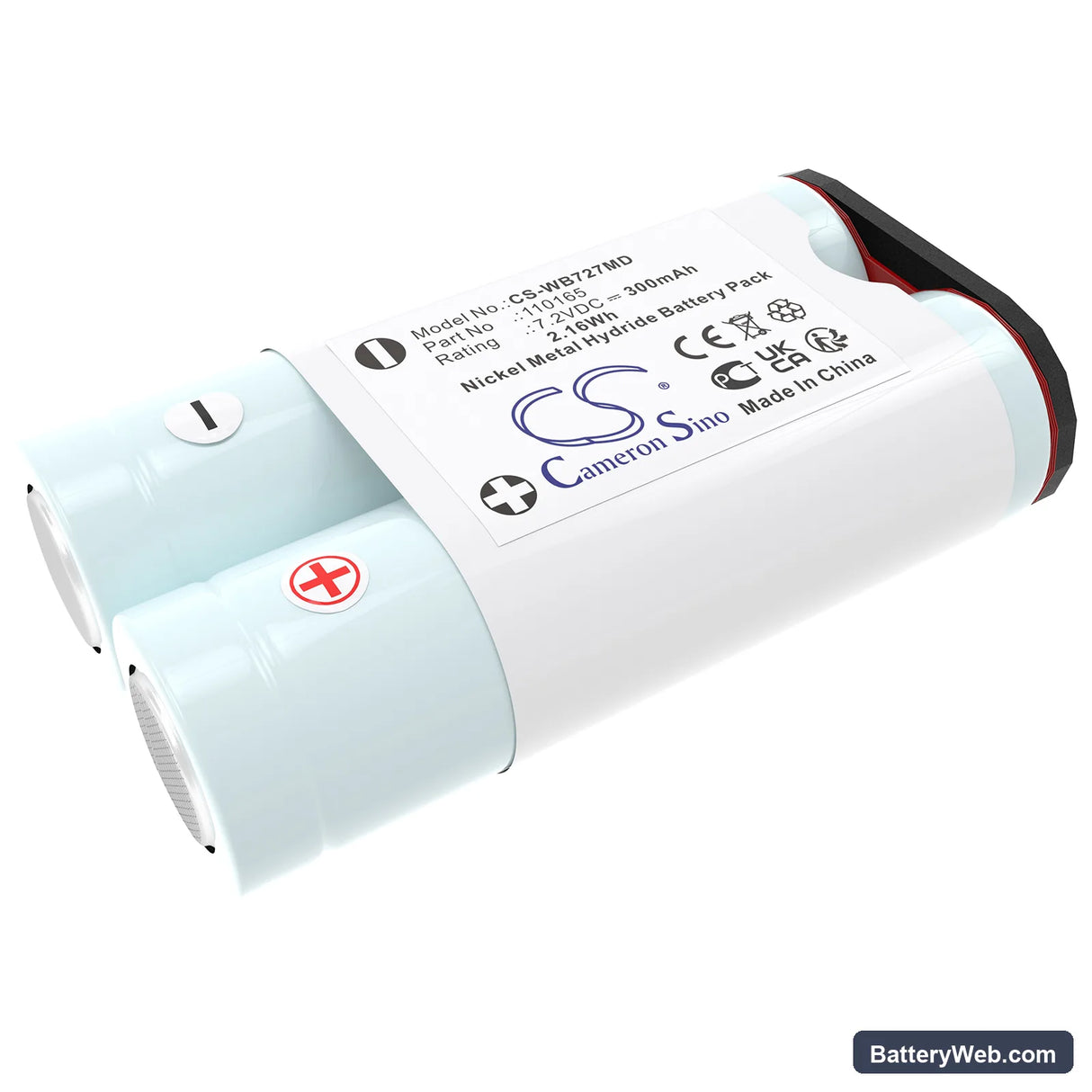 Welch-Allyn MT1 Replacement Battery, 7.2V, 300mAh, Ni-MH 1