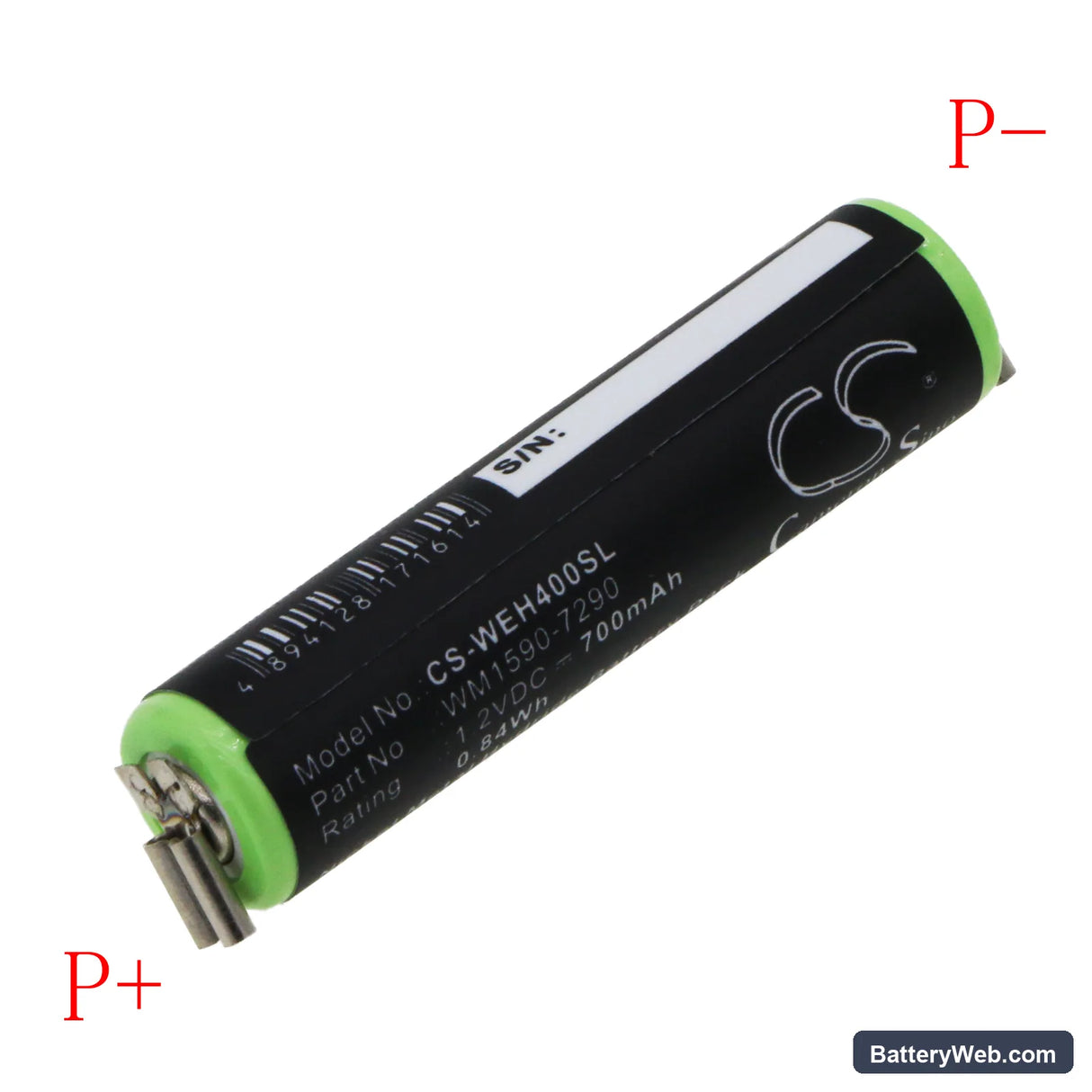 Wella Bella Replacement Battery, 1.2V, 700mAh, Ni-MH 1