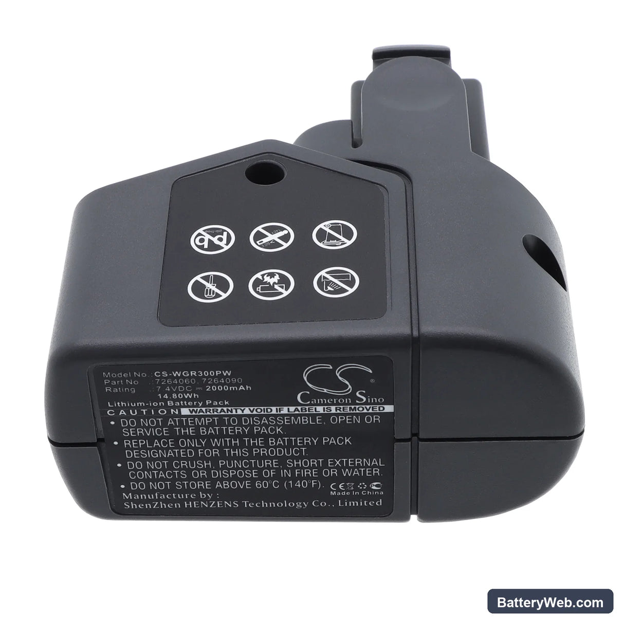 Wolf Garten RR 3000 Replacement Battery, 7.4V, 2000mAh, Li-ion 5