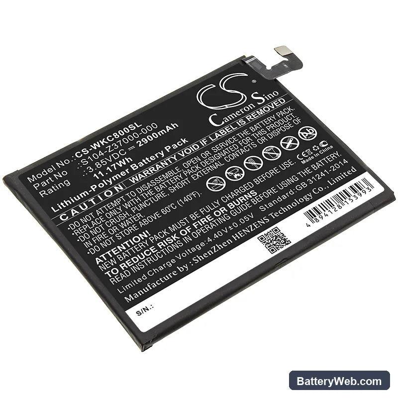 Wiko View 2 Replacement Battery, 3.85V, 2900mAh, Li-Polymer 1