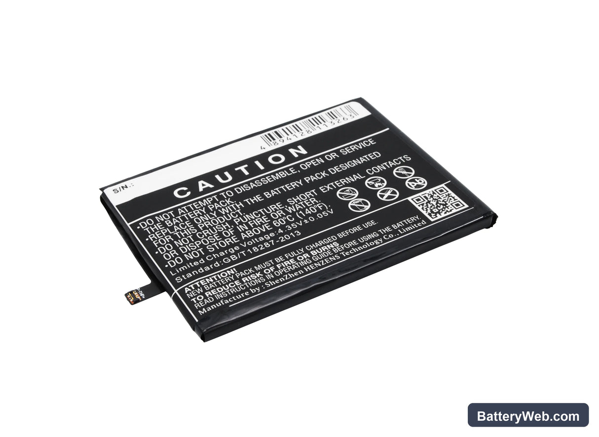Wiko FEVER Replacement Battery, 3.8V, 3000mAh, Li-Polymer 4