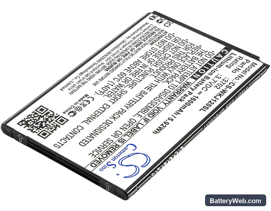 Wiko Jerry Replacement Battery, 3.7V, 1600mAh, Li-ion 2