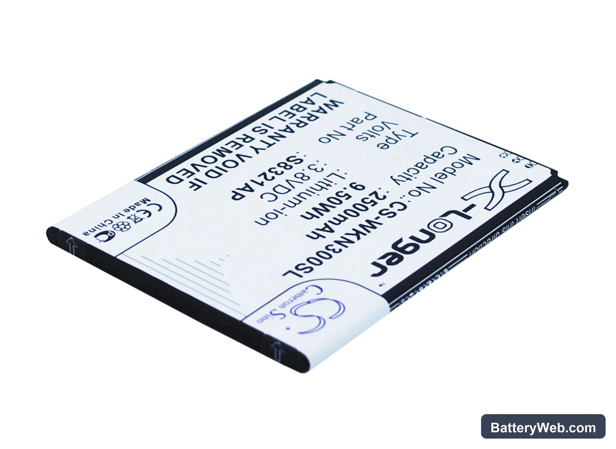 Wiko Slide Replacement Battery, 3.8V, 2500mAh, Li-ion 2