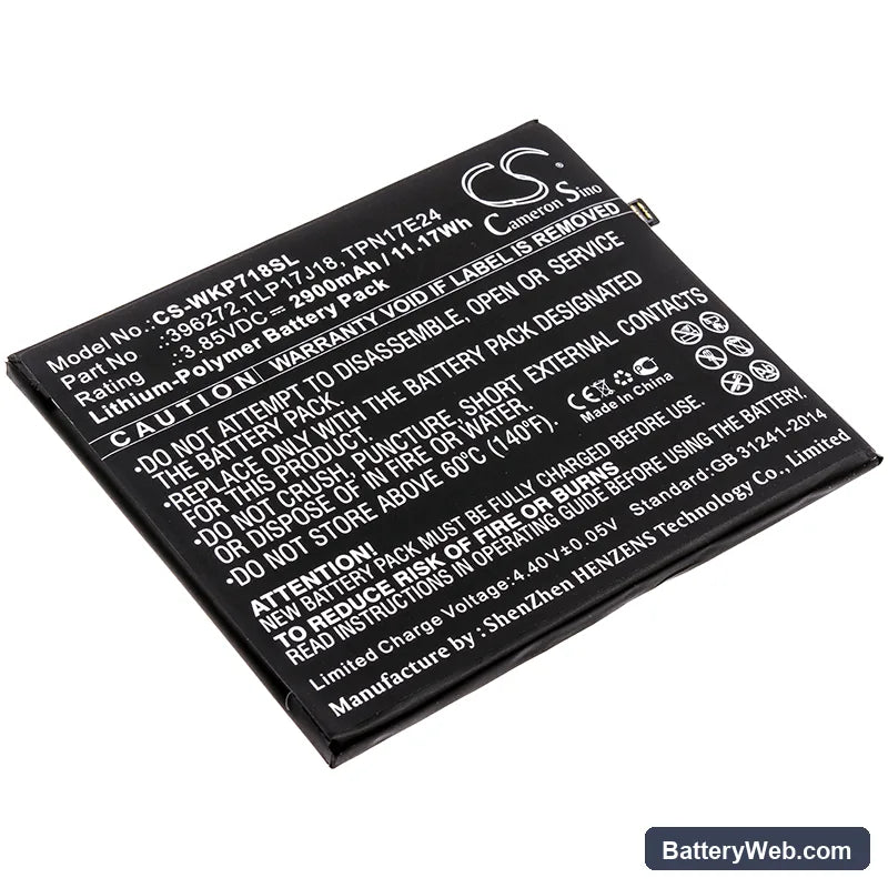 Wiko View Prime Replacement Battery, 3.85V, 2900mAh, Li-Polymer 1