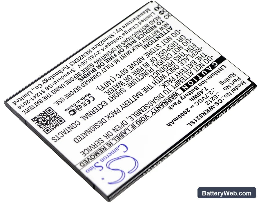 Wiko Robby Replacement Battery, 3.7V, 2000mAh, Li-ion 2