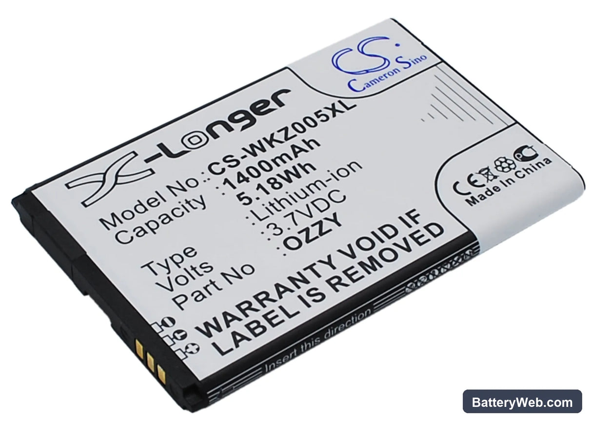 Wiko Ozzy Replacement Battery, 3.7V, 1400mAh, Li-ion 1