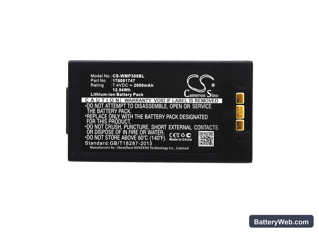 MobiWire MobiPrin 3 Replacement Battery, 7.4V, 2600mAh, Li-ion 5