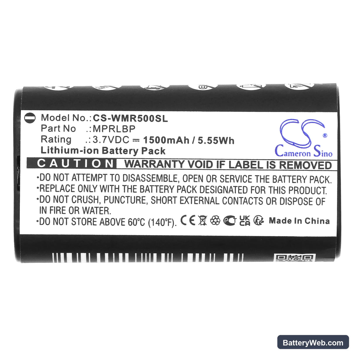 Wisycom MPR50-IEM Replacement Battery, 3.7V, 1500mAh, Li-ion 5