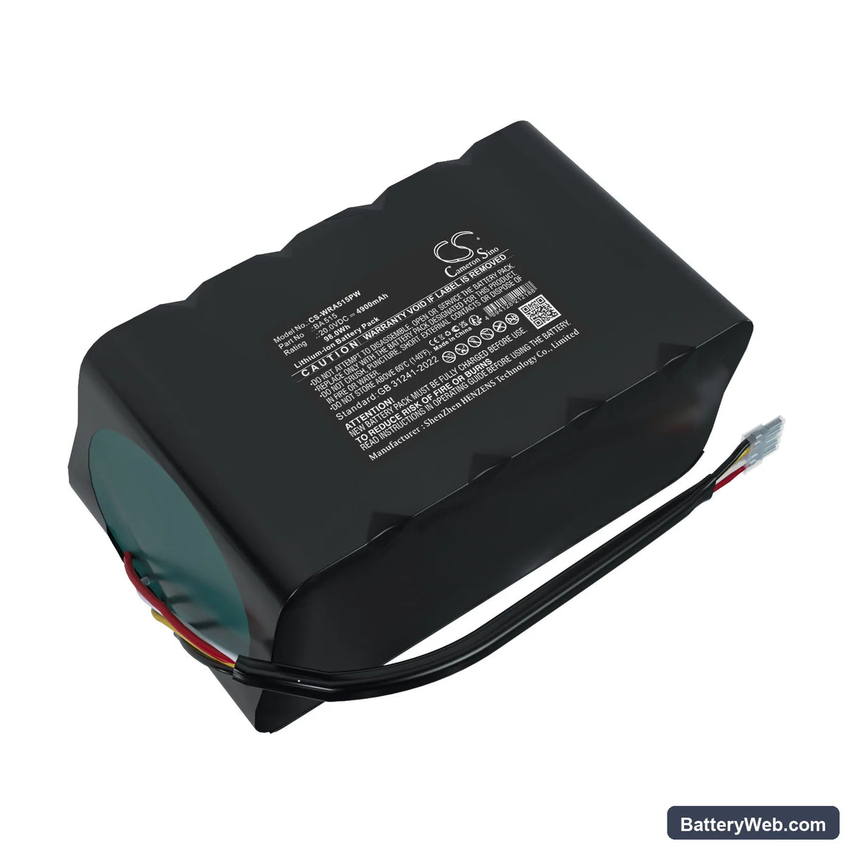 Mowox RM 1000 WIU-SN Replacement Battery, 20V, 4900mAh, Li-ion 1