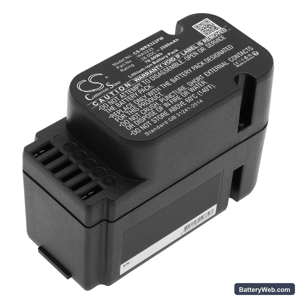 Worx Landroid L1500 Replacement Battery, 28V, 2500mAh, Li-ion 1
