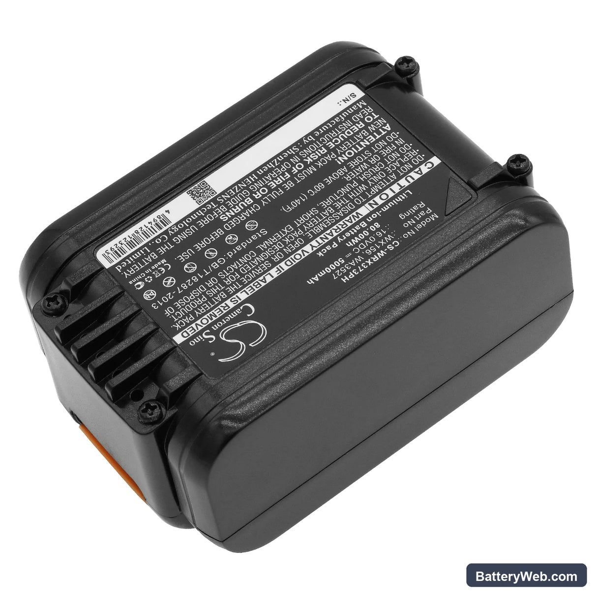 Worx Brushless Impact 20V MAX Drill Replacement Battery, 16V, 5000mAh, Li-ion 4