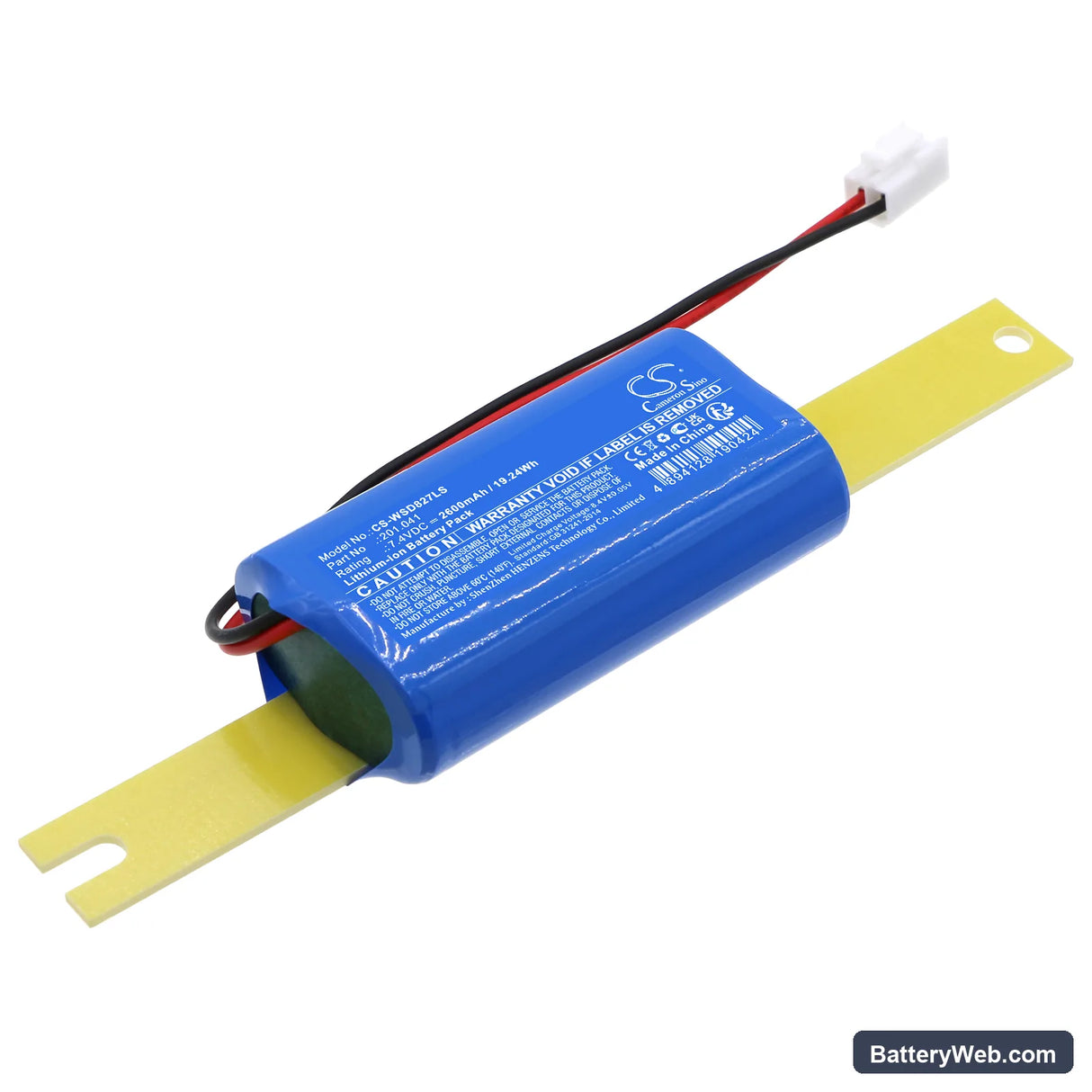 WSD WSD-EMS8W27-XX Replacement Battery, 7.4V, 2600mAh, Li-ion 1
