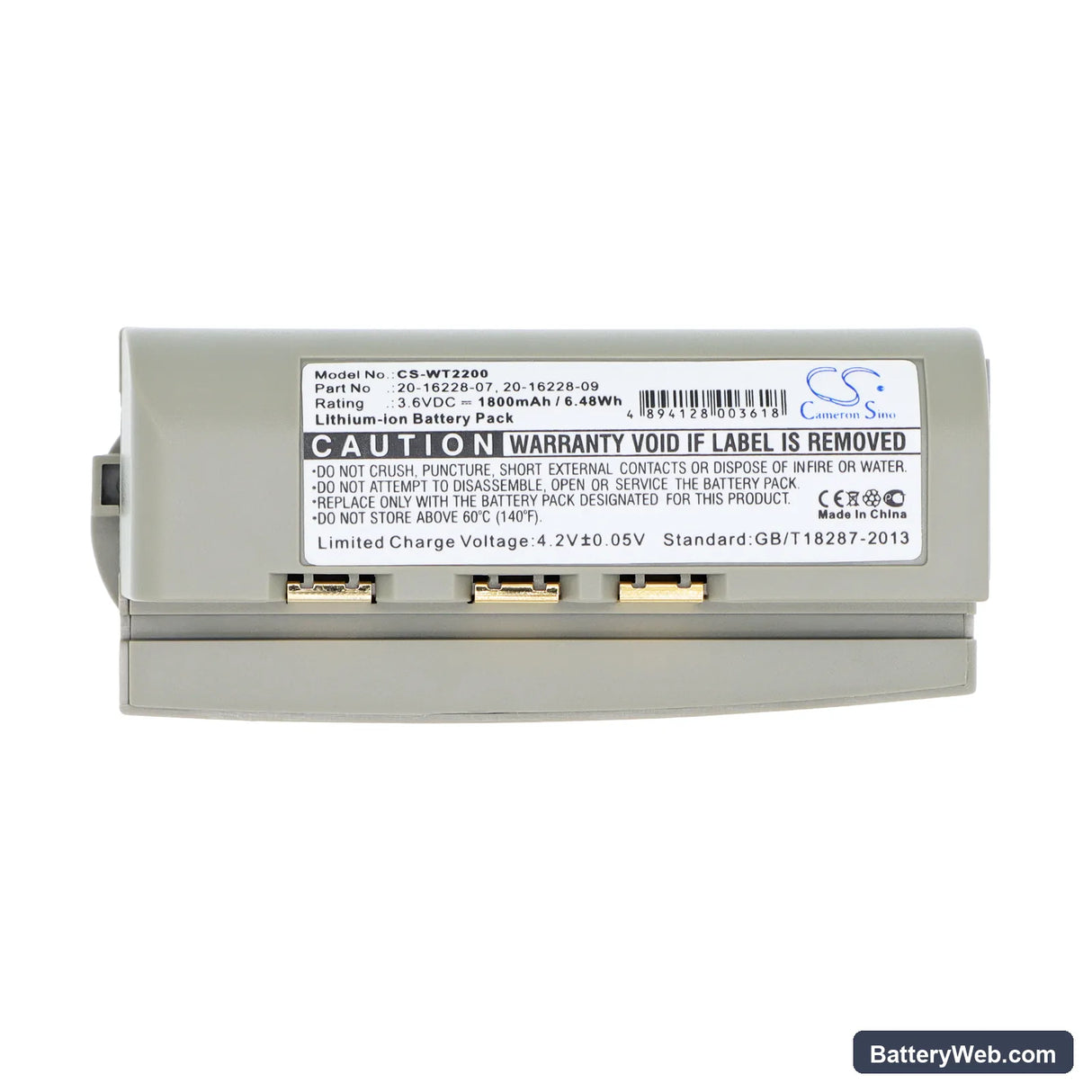 Symbol WSS1000 Replacement Battery, 3.6V, 1800mAh, Li-ion 5