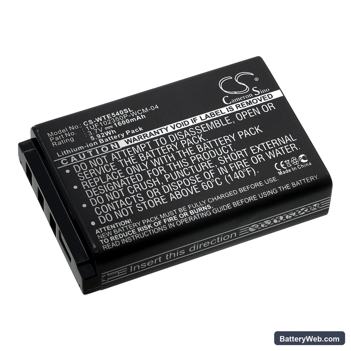Wacom Intuos4 wireless Replacement Battery, 3.7V, 1600mAh, Li-ion 1