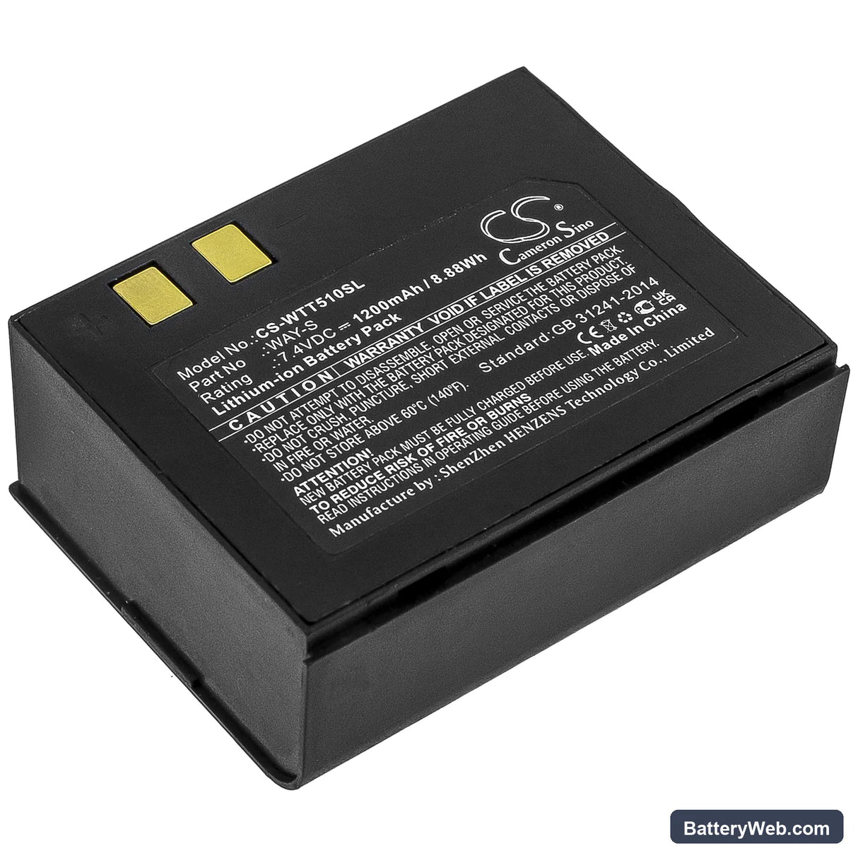 Way Systems WAY-S Replacement Battery, 7.4V, 1200mAh, Li-ion 1