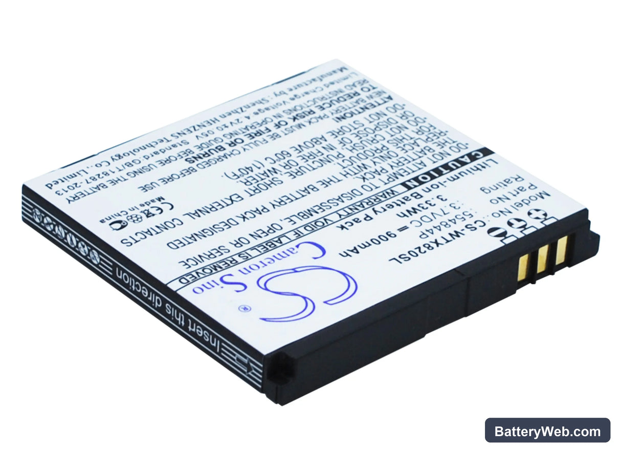 WayteQ X820 Replacement Battery, 3.7V, 800mAh, Li-ion 3