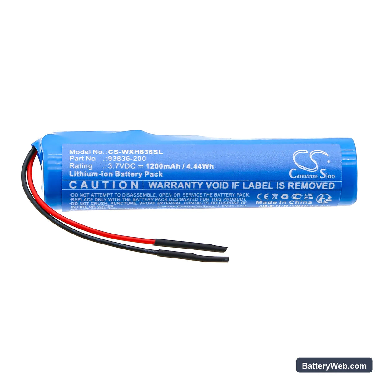 Wahl 93836-200 Replacement Battery, 3.7V, 1200mAh, Li-ion 3