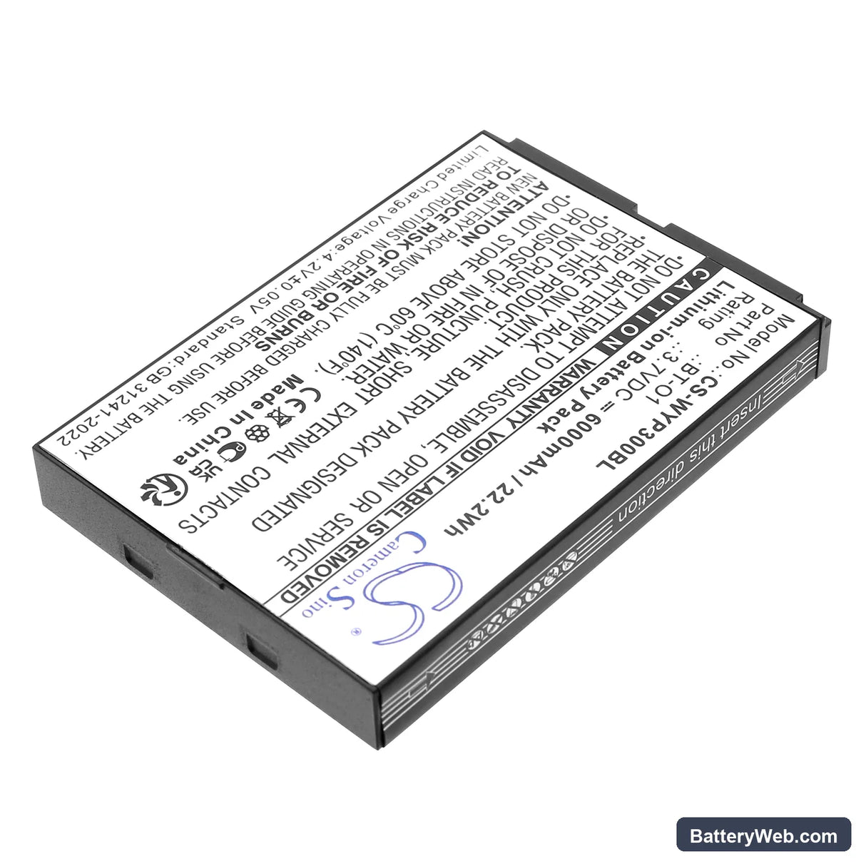 Wiseasy P3 Replacement Battery, 3.7V, 6000mAh, Li-ion 2