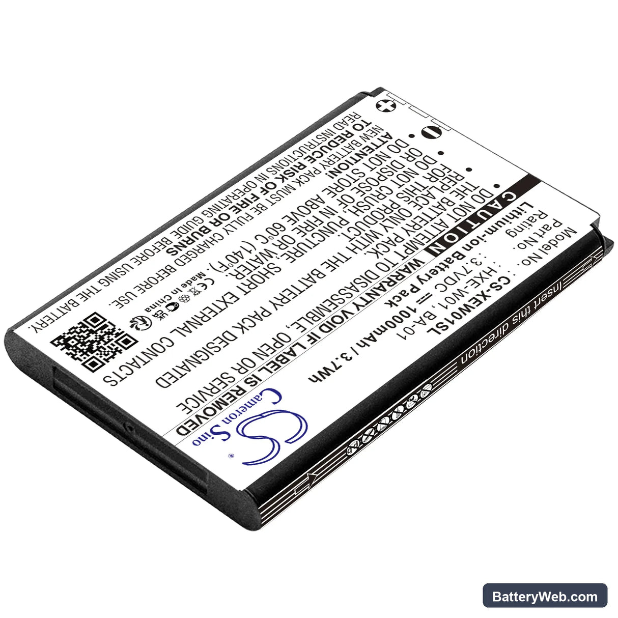 Qstarz BT-1000X Replacement Battery, 3.7V, 1000mAh, Li-ion 2