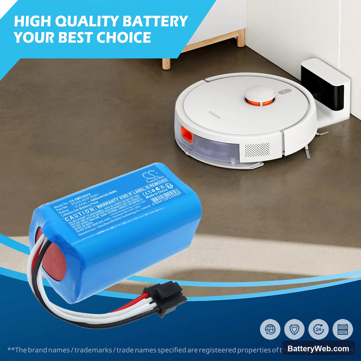 Xiaomi BHR8629EU Replacement Battery, 14.4V, 3400mAh, Li-ion 6