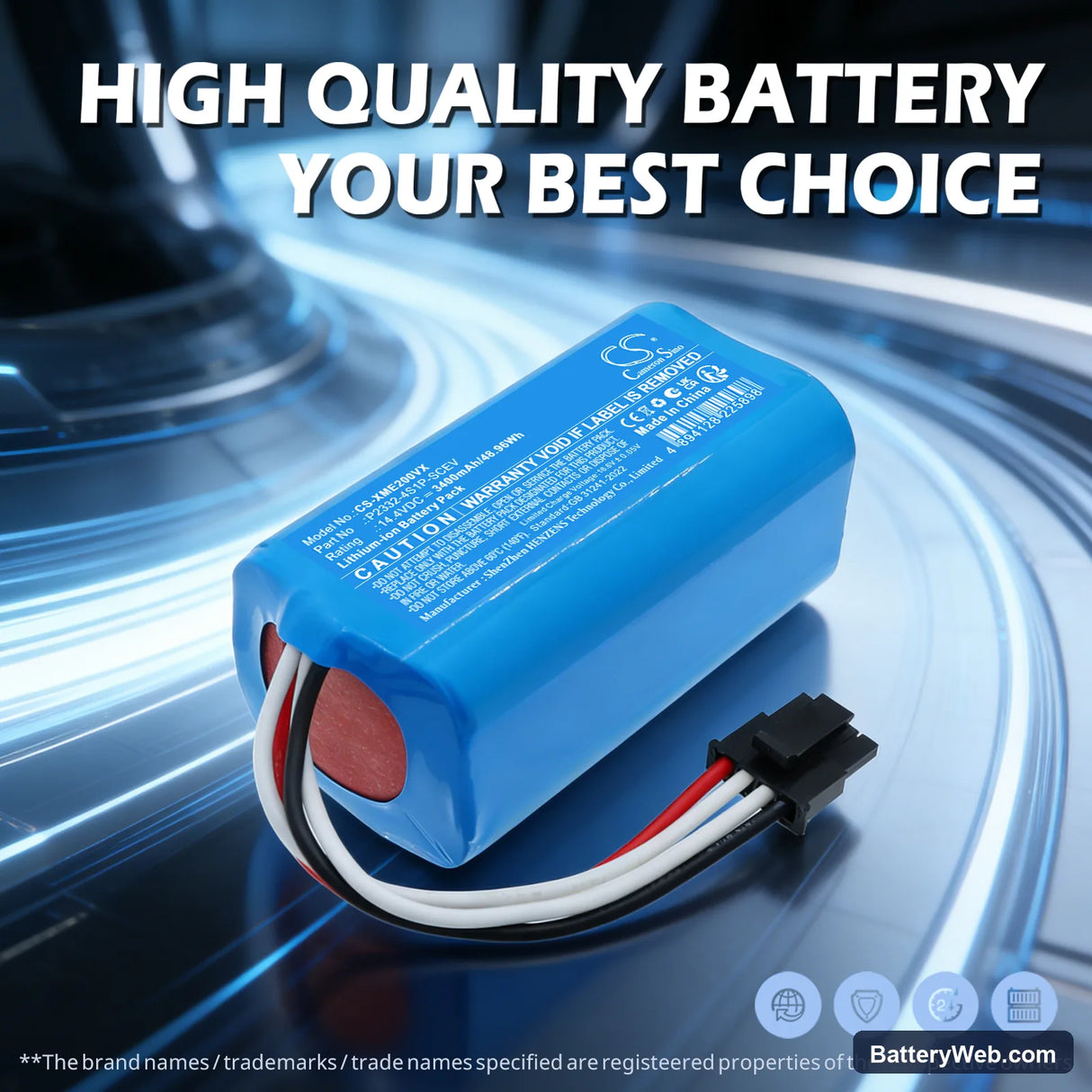Xiaomi BHR8629EU Replacement Battery, 14.4V, 3400mAh, Li-ion 7