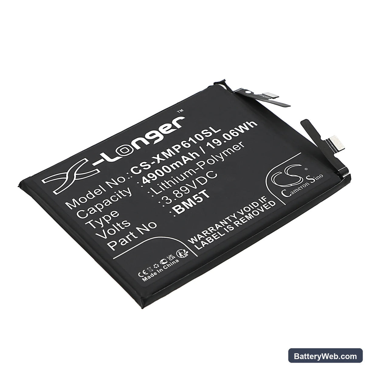 Xiaomi 13T 5G Replacement Battery, 3.89V, 4900mAh, Li-Polymer 1