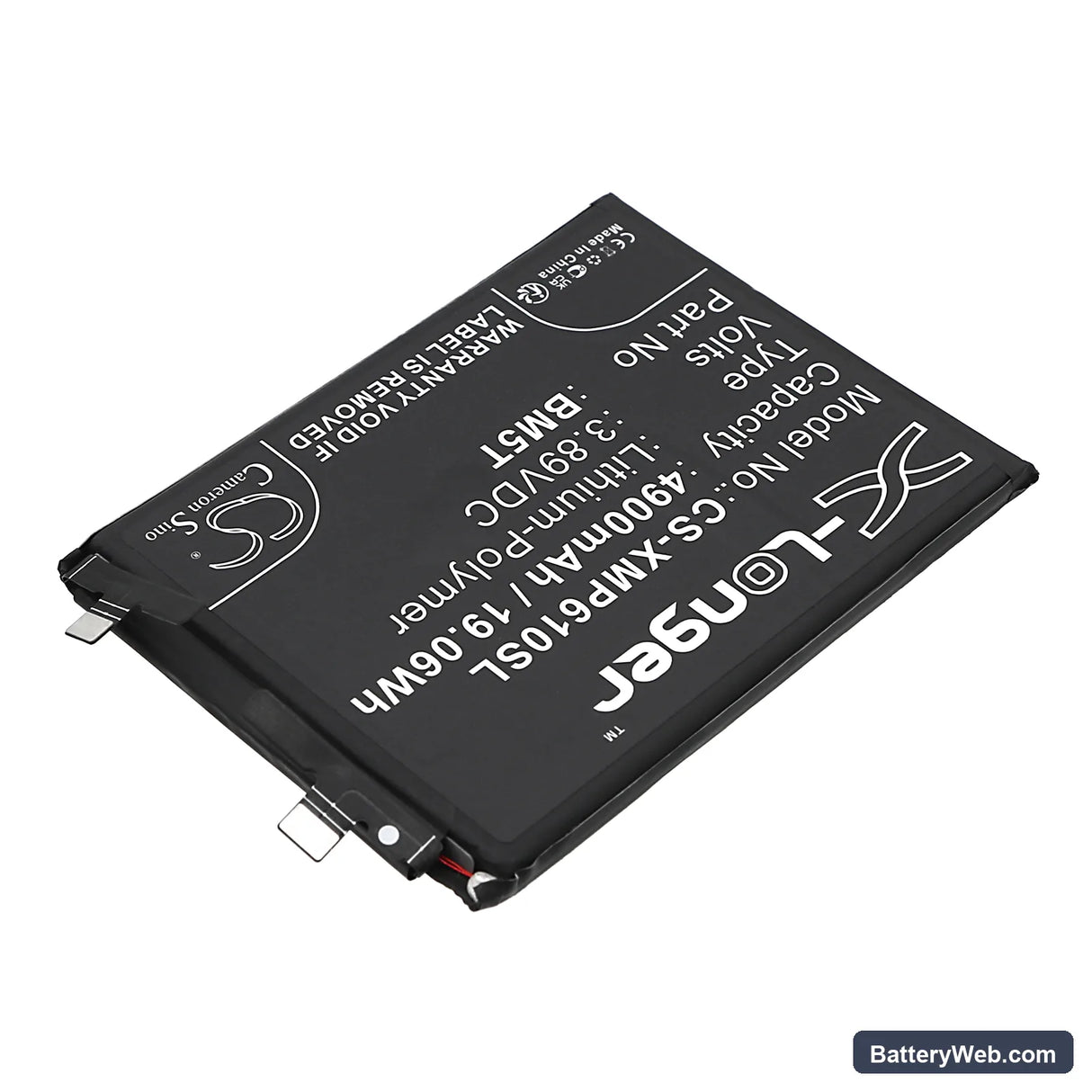 Xiaomi 13T 5G Replacement Battery, 3.89V, 4900mAh, Li-Polymer 2