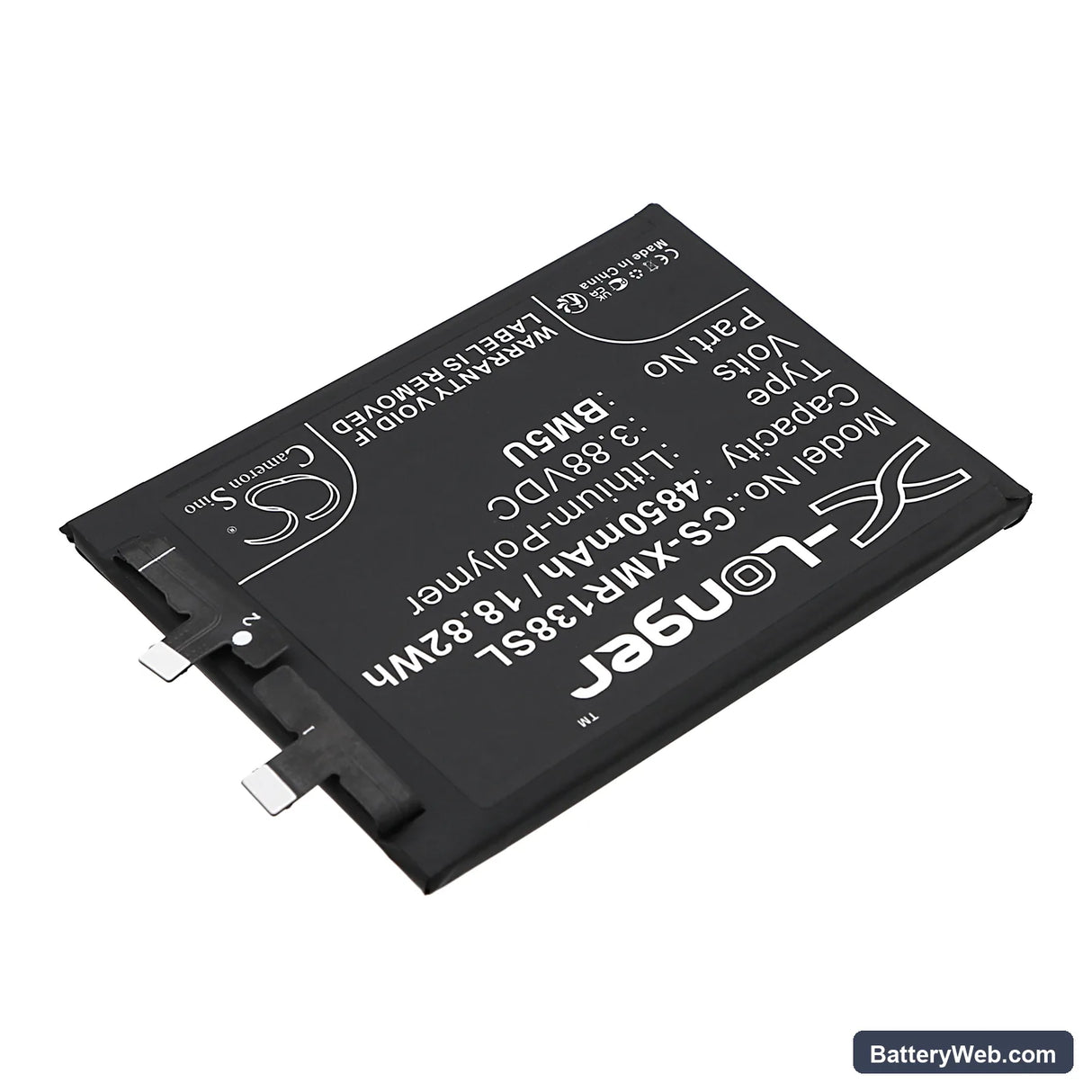 Redmi Note 13 Pro+ Replacement Battery, 3.88V, 4850mAh, Li-Polymer 2