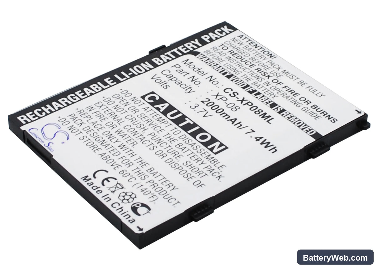 O2 XDA Flame Replacement Battery, 3.7V, 2000mAh, Li-ion 2
