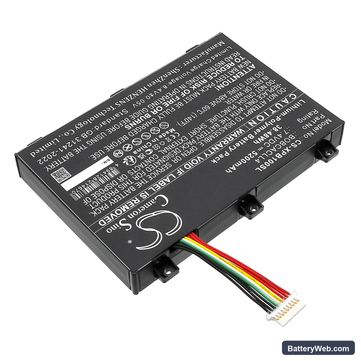 Xplore Bobcat Rugged IX101B1 Tablet Replacement Battery, 7.4V, 5200mAh, Li-Polymer 2
