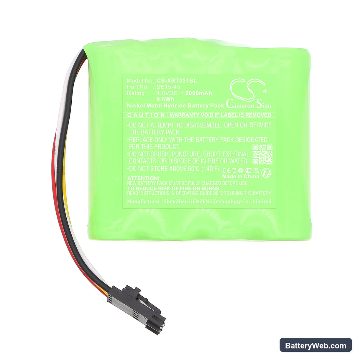 X-Rite 331C Densitometer Replacement Battery, 4.8V, 2000mAh, Ni-MH 3