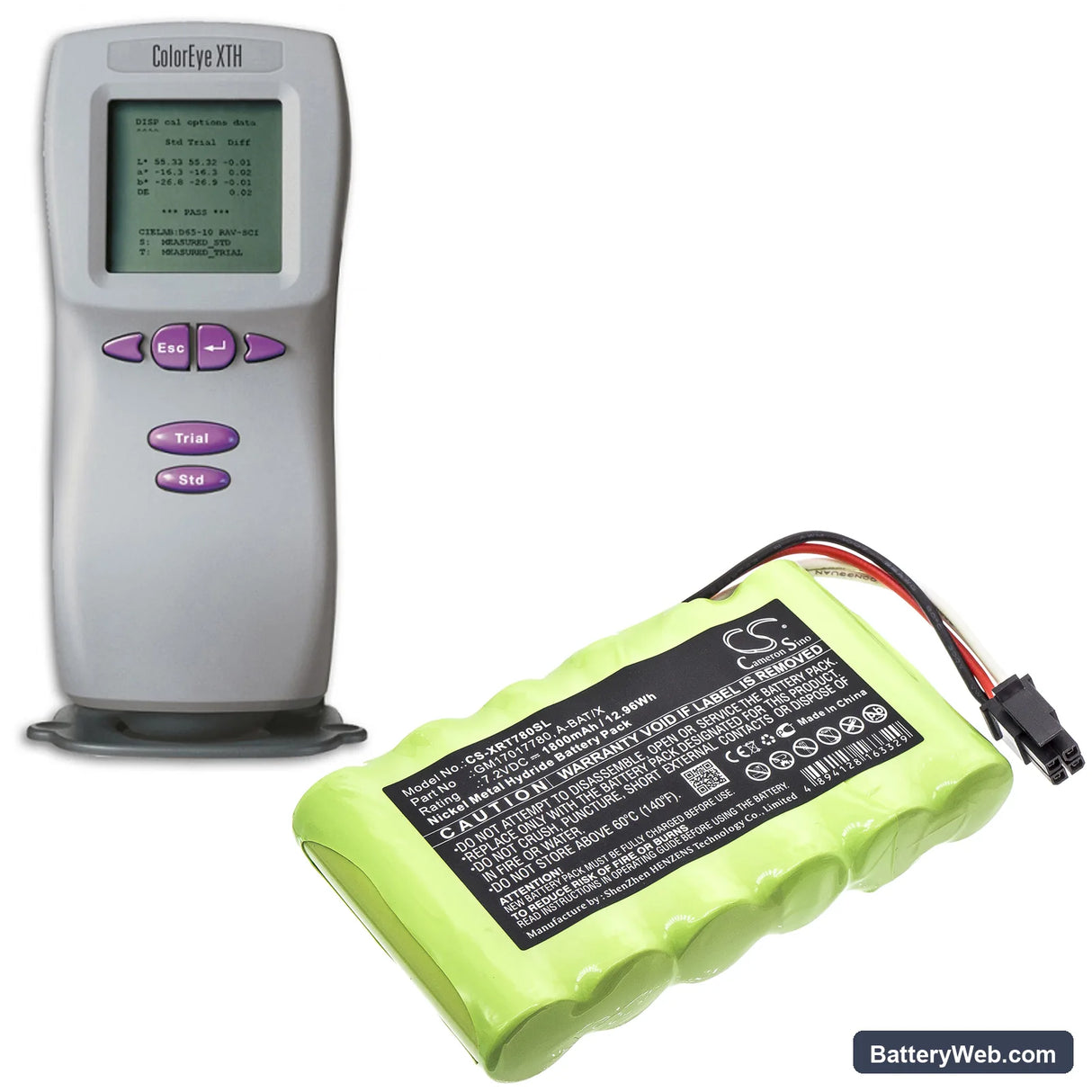 X-Rite Coloreye XTH Replacement Battery, 7.2V, 1800mAh, Ni-MH 6