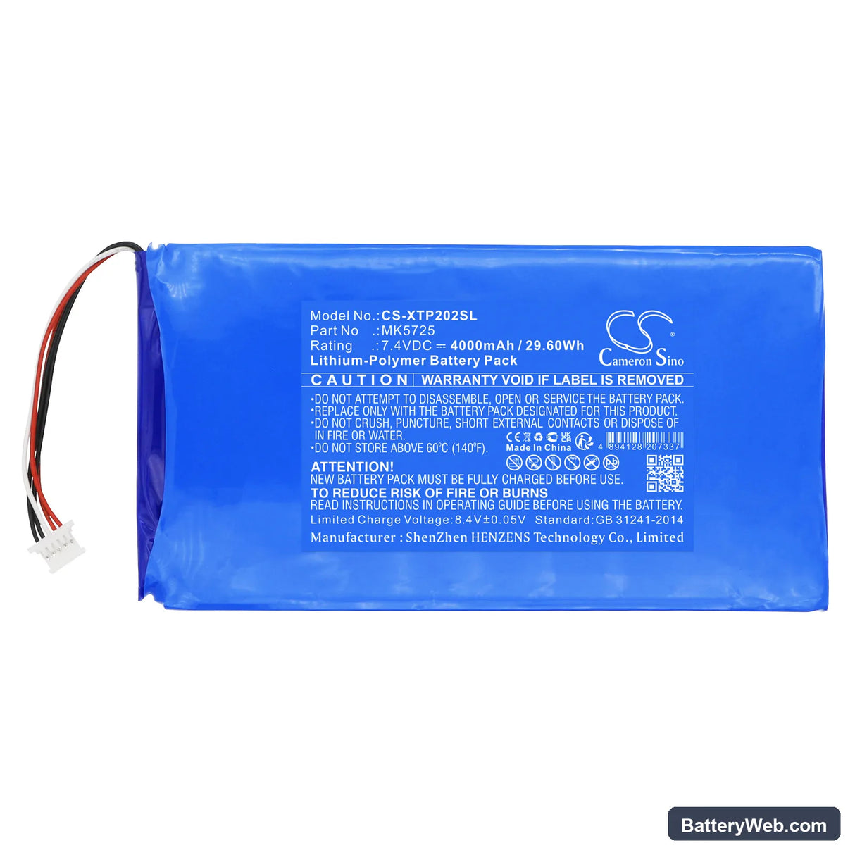 XTOOL X100 Pad2 Replacement Battery, 7.4V, 4000mAh, Li-Polymer 3