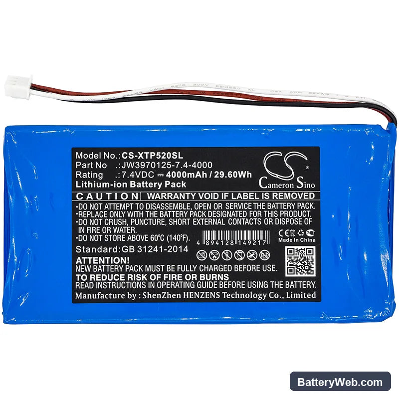 XTOOL P52 Replacement Battery, 7.4V, 4000mAh, Li-ion 3
