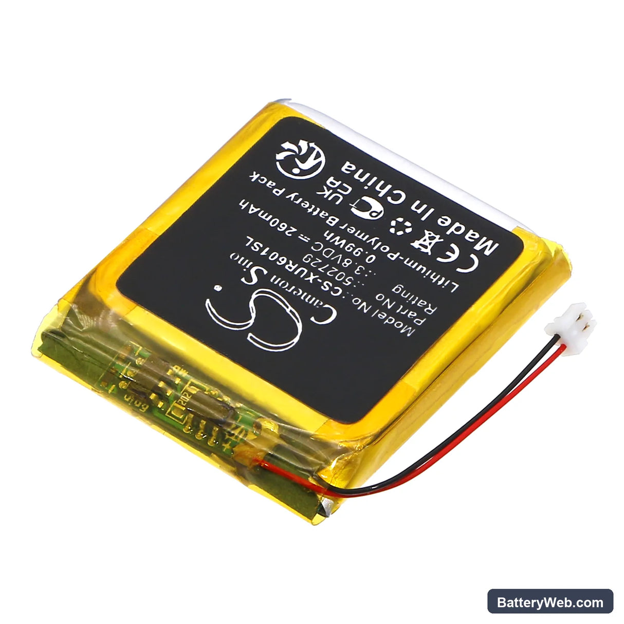 Xvive U6 Wireless Microphone Transmitter Replacement Battery, 3.8V, 260mAh, Li-Polymer 2