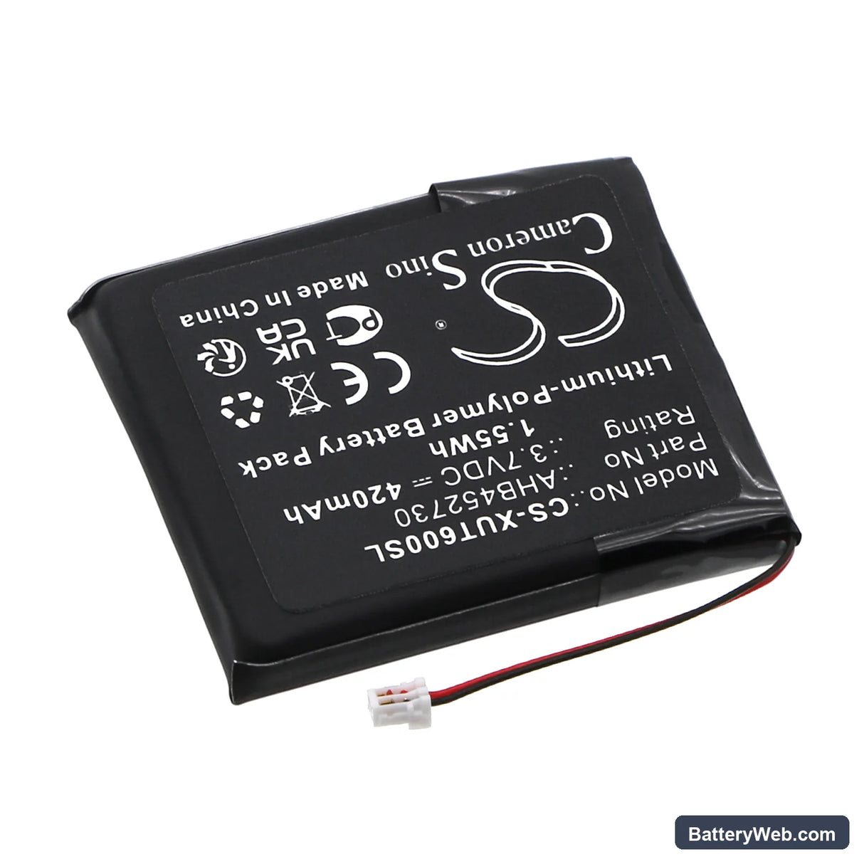 Xvive U6 Wireless Microphone Receiver Replacement Battery, 3.7V, 420mAh, Li-Polymer 2