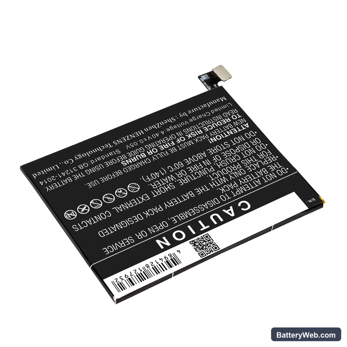 OnePlus 3T Replacement Battery, 3.85V, 3000mAh, Li-Polymer 4