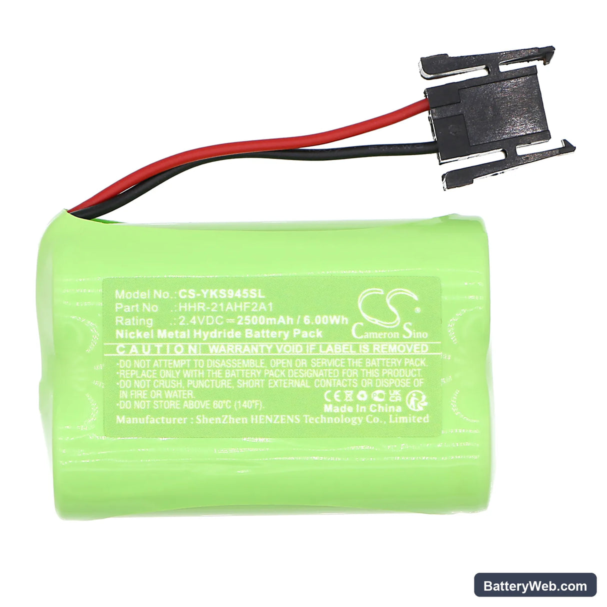 Yokogawa S9548FA Replacement Battery, 2.4V, 2500mAh, Ni-MH 3
