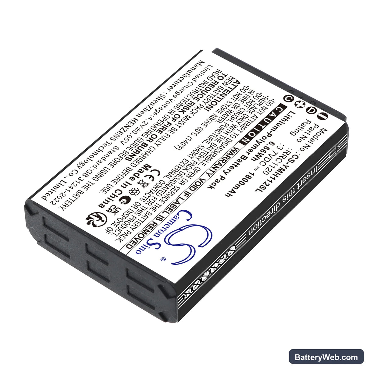 Yamaha RM-WGL Replacement Battery, 3.7V, 1800mAh, Li-Polymer 2