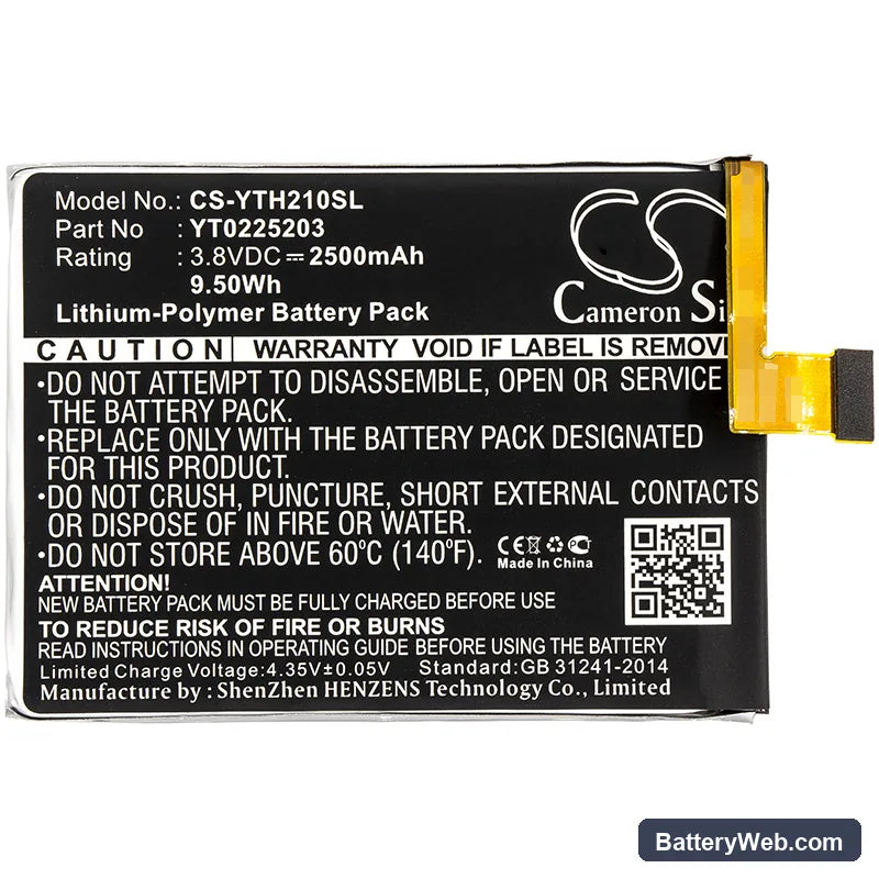 Yota YotaPhone 2 Replacement Battery, 3.8V, 2500mAh, Li-Polymer 3