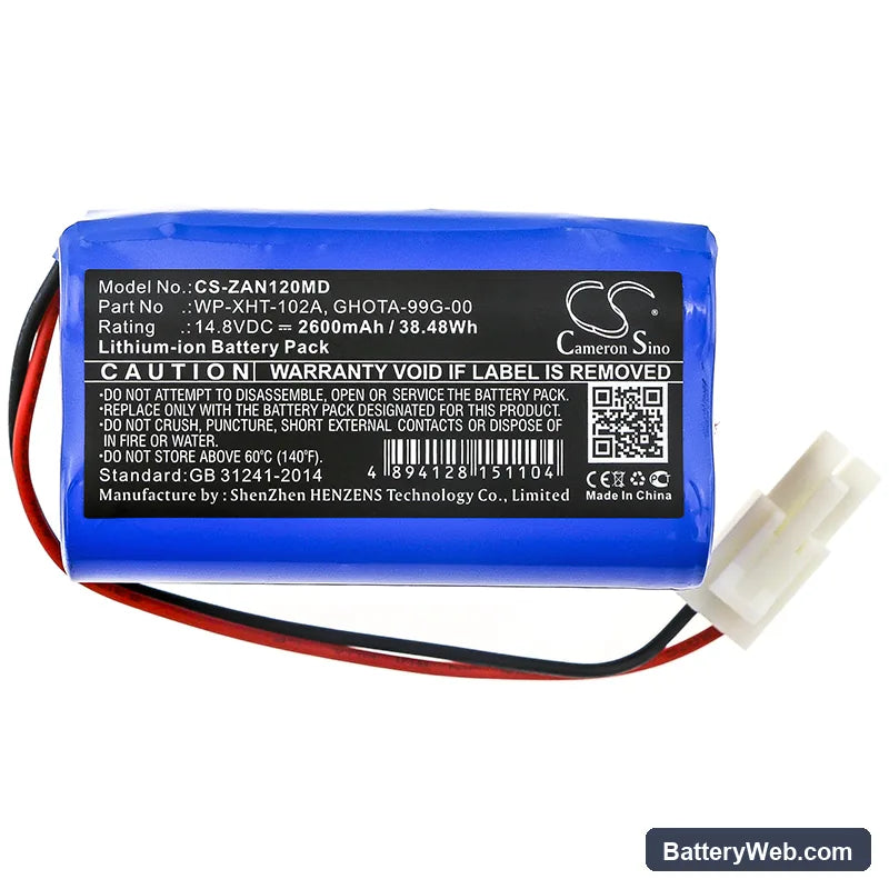 Zondan ZD120B Replacement Battery, 14.8V, 2600mAh, Li-ion 3