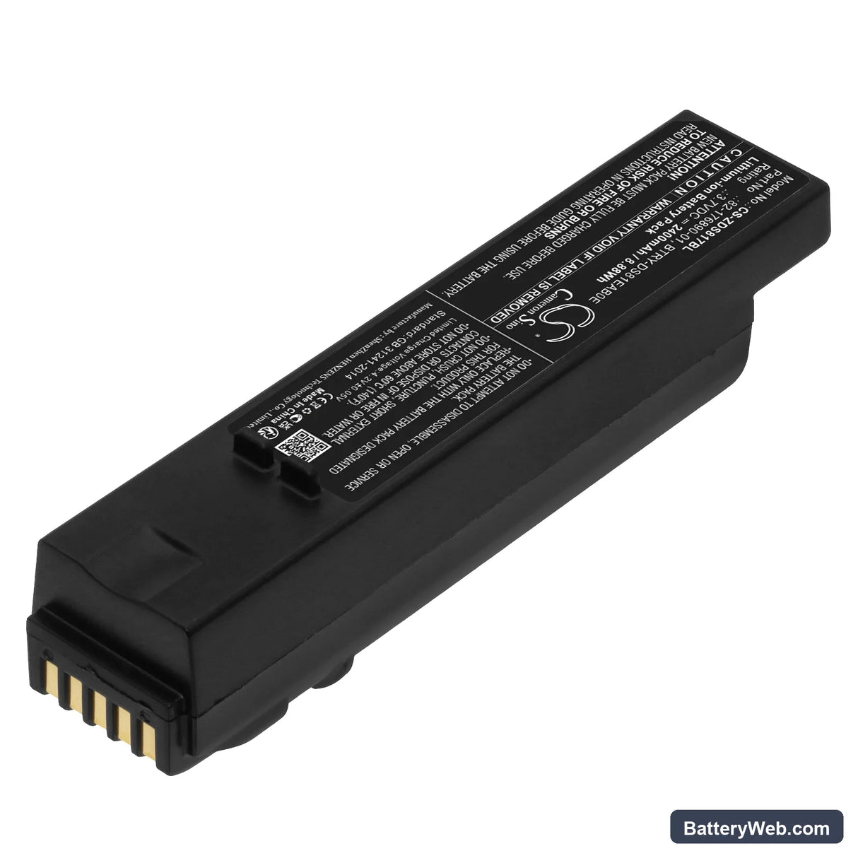 Zebra DS8100 Replacement Battery, 3.7V, 2400mAh, Li-ion 2