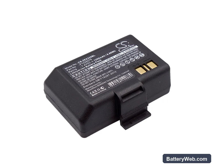Zebra EZ320 Replacement Battery, 7.4V, 1200mAh, Li-ion 1